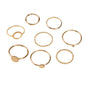 8 pcs Simple Geometric Rhinestone Disc Knuckle Multiple Finger Rings Bulk Pack-5