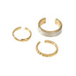 3 pcs Retro Stackable White Enamel Midi Knuckle Ring set Multiple Bulk Pack Ring-4