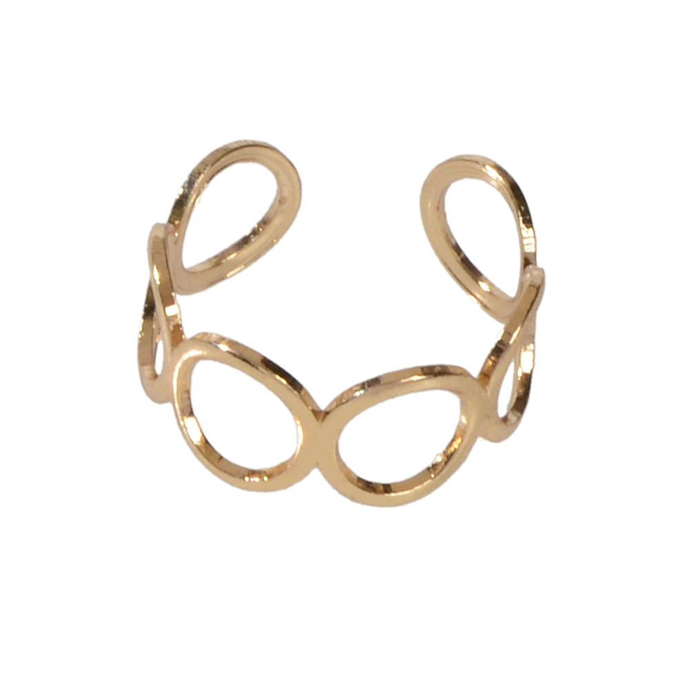 Party Minimalist Style Gold Silver Circle Metal Punk Midi Knuckle Open Cuff Ring-4