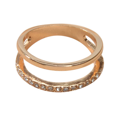 Fashion Jewelry Rhinestone Gold Eternity Ring Women Wedding Party Accessories-4