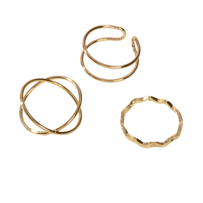 Minimalist Stackable 3pcs Gold Silver Finger Knuckle Multiple Rings Bulk Pack-4