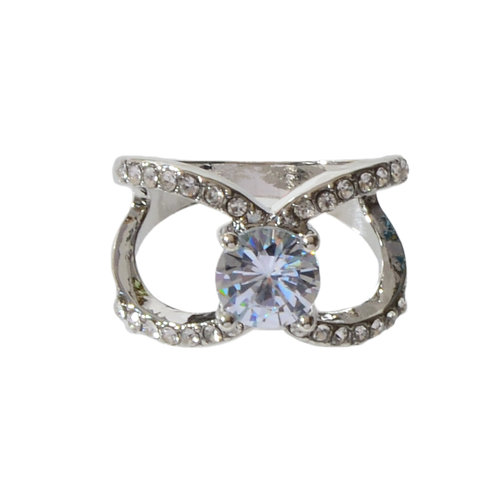 Perfect Engagement Wedding Jewellery Luxurious Faux Cubic Zirconia Cross Ring-4