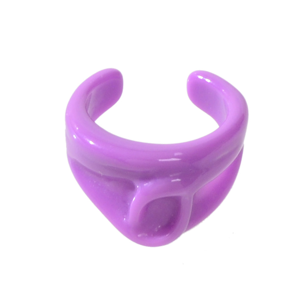 Chunky Purple Resin Irregular Geometric Finger Plastic Trendy Ring Band Women-4