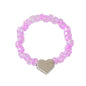 Wedding Band Comfort Heart White Purple Elastic Beads Engagement Finger Ring-4