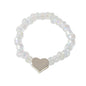 Wedding Band Comfort Heart White Purple Elastic Beads Engagement Finger Ring-5