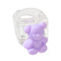 3D Cartoon Purple Orange Bear Plastic Transparent Chunky Trendy Finger Ring Gift-5