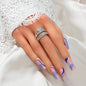 Luxurious Shiny Rhinestone Decor Silvery Stackable Finger Rings Wedding Anniversary Engagement Gift Jewelry-0