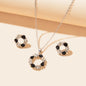 Multicolour Rainbow Round Charm Necklace Stud Earrings Girls Dainty Jewelry Set-1