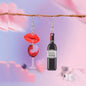 Funky Jewellery Acrylic Lips Wine Bottle and Glass Asymmetric Dangle Earrings-0