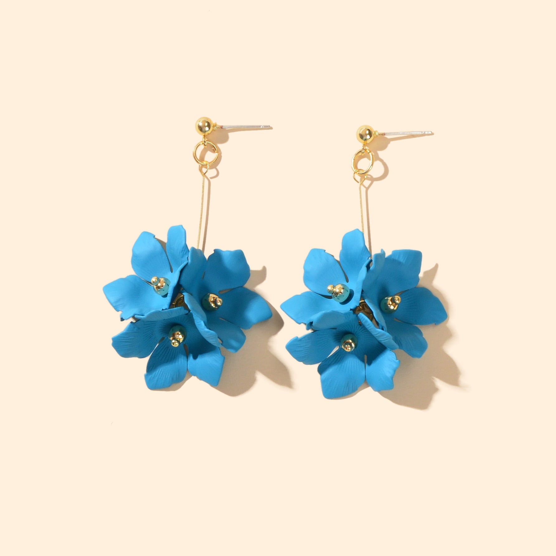 Floral Earrings Women Petal Flower Dangling Drop Stud Vogue Handmade Jewellery-4