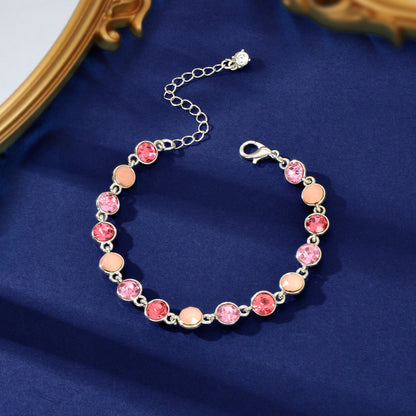 Luxury Blue Transparent Big Cubic Zirconia Bracelet Wedding Engagement Jewellery-5