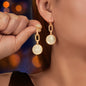 Textured Jewellery Sparkling Rhinestone Gold Round Pierced Stud Earrings Gifts-0