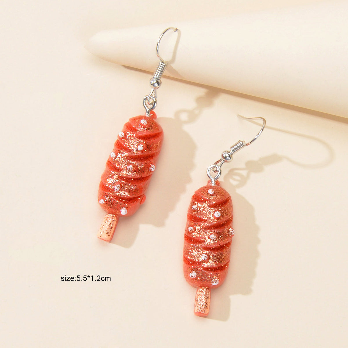 Funny Gifts Best Friends Trendy Red Resin Hot Dog Dangle Earrings Female Jewelry-3