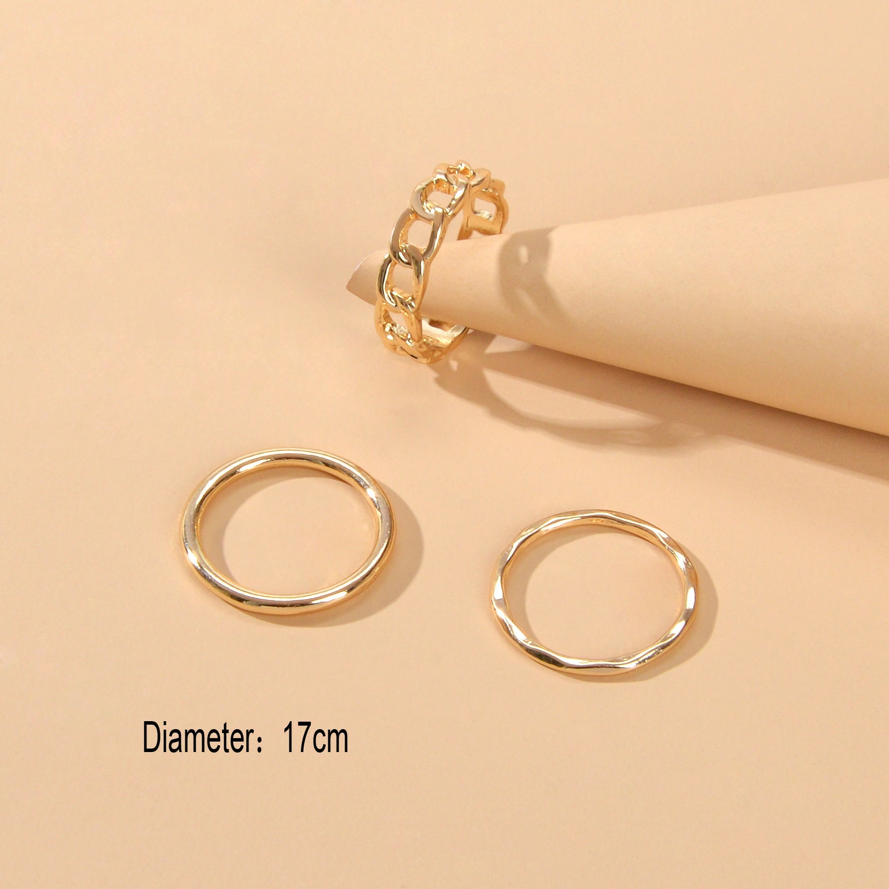 3 pcs Statement Punk Minimalist Circle Multiple Stackable Midi Finger Ring Set-4