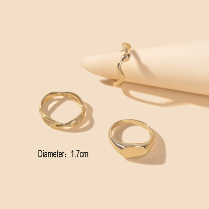 3 pcs Punk Jewelry Minimalist Gold Silver Stackable Multiple Midi Snake Ring Set-4