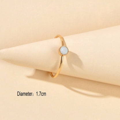 Simple Geometric White Acrylic Decor Gold Finger Wedding Party Wear Ring Jewelry-4