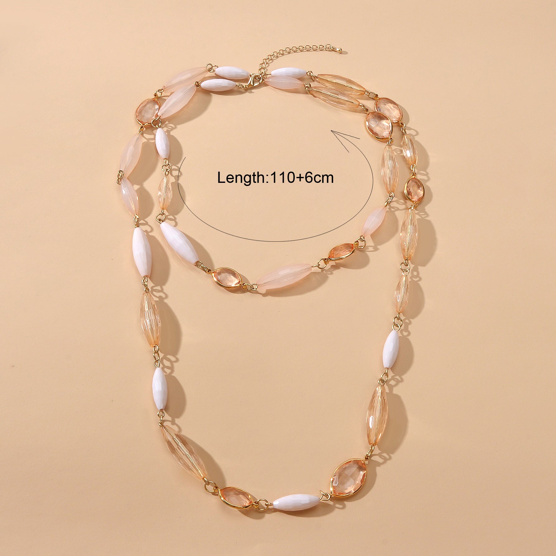 Multilayer Champagne Beads Necklace Beautiful Water Drop Clavicle Jewellery Gift-1