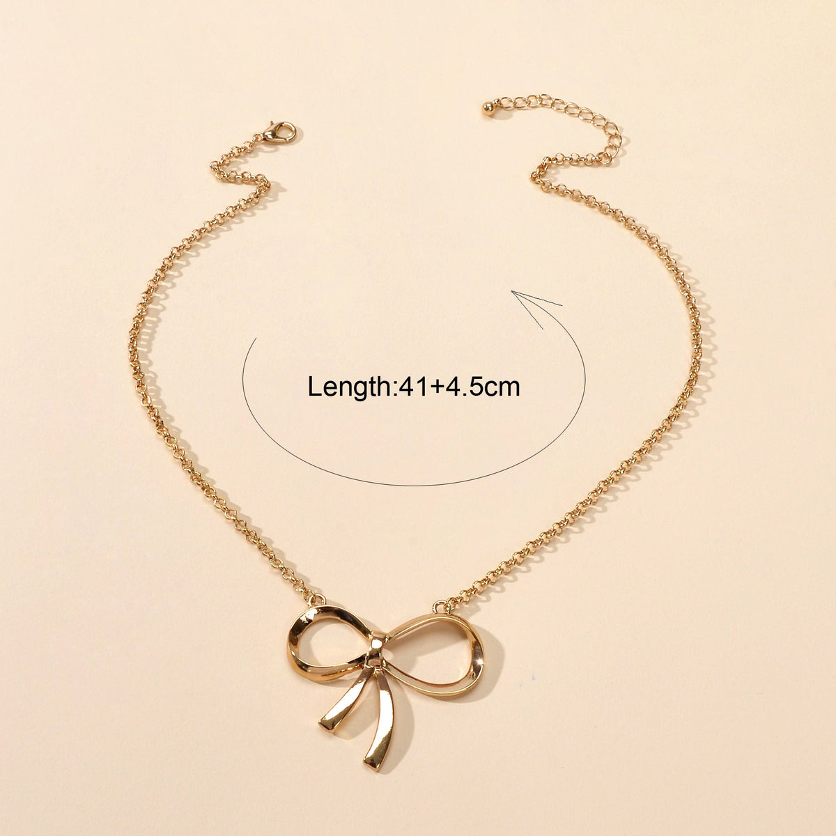Women Party Decoration Gold Chain Bowknot Charm Popular Clavicle Necklace Gift-4