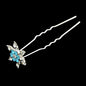 Hair Sticks Styling Transparent Blue Rhinestone Snowflake Hairpins Accessories-1