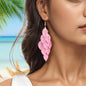 AU Local Bohemian Colorful Hollow Layered Leaf Stacks Hook Drop Dangle Earrings-10