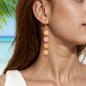 Sweet Pink Flower Long Pendant Dangle Earrings Women Daily Festival Jewelry Gift-0