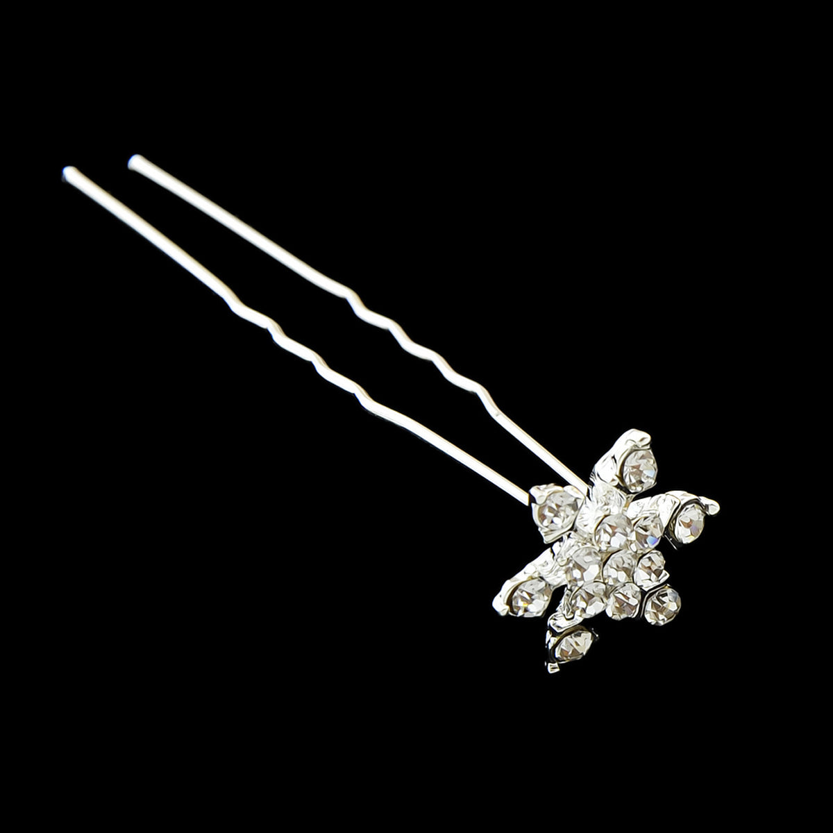 Hair Sticks Styling Transparent Blue Rhinestone Snowflake Hairpins Accessories-3