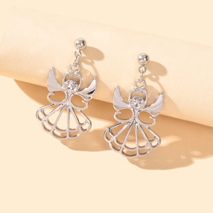 Female Jewellery Rhinestone Decor Little Fairy Earrings Gifts for Best Friends-5