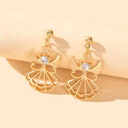 Female Jewellery Rhinestone Decor Little Fairy Earrings Gifts for Best Friends-1