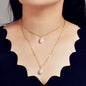 Fashion Double-layer Gold Chain Imitation Pearl Pendant Necklace Gift Jewelry-0