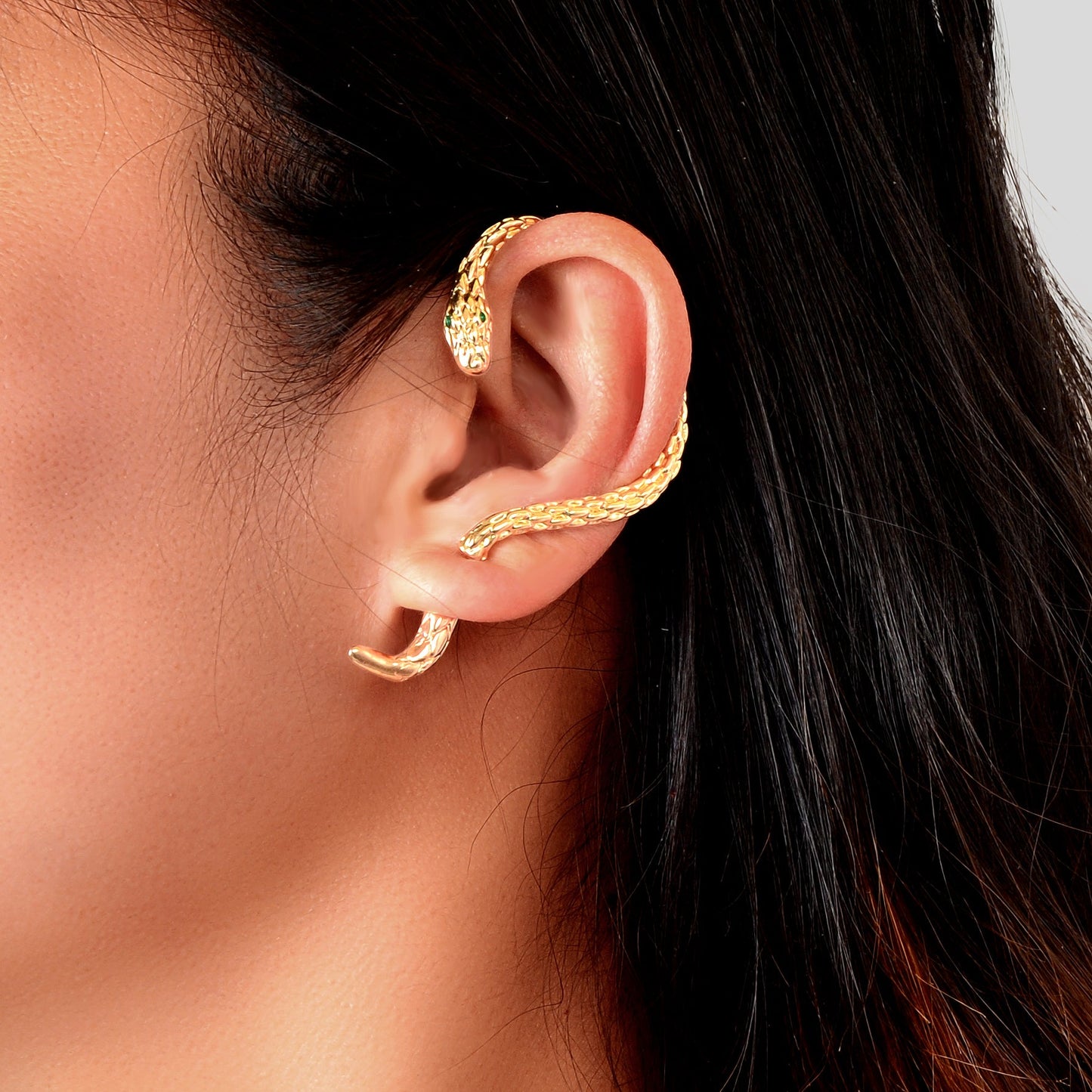 1 pc Punk Snake Piercing Cartilage Wrap Ear Jewellery Crawler Earring Stud Gift-1
