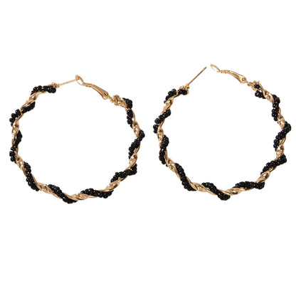 Bohemian Jewellery Seed Beads Decor Handmade Big Hoop Earrings Tribal Ethnic-4