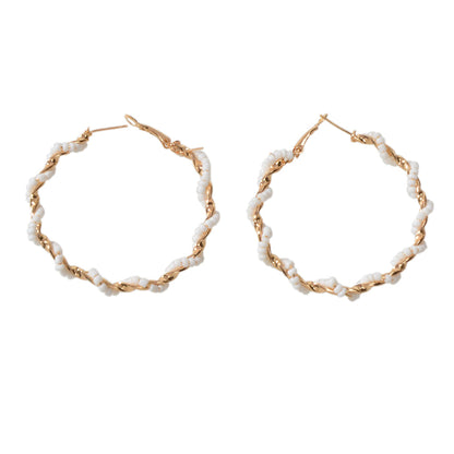 Bohemian Jewellery Seed Beads Decor Handmade Big Hoop Earrings Tribal Ethnic-5