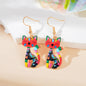 Lovely Colorful Cartoon Cat Design Animal Dangle Earrings Party Holiday Jewelry-6