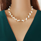 Romantic White Imitation Pearl Beaded Collar Necklace Party Festival Gift Jewelry-0