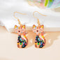 Lovely Colorful Cartoon Cat Design Animal Dangle Earrings Party Holiday Jewelry-7
