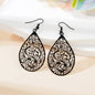 Retro Hollow Black Flower Pattern Water Drop Earrings Party Daily Prom Jewelry-0