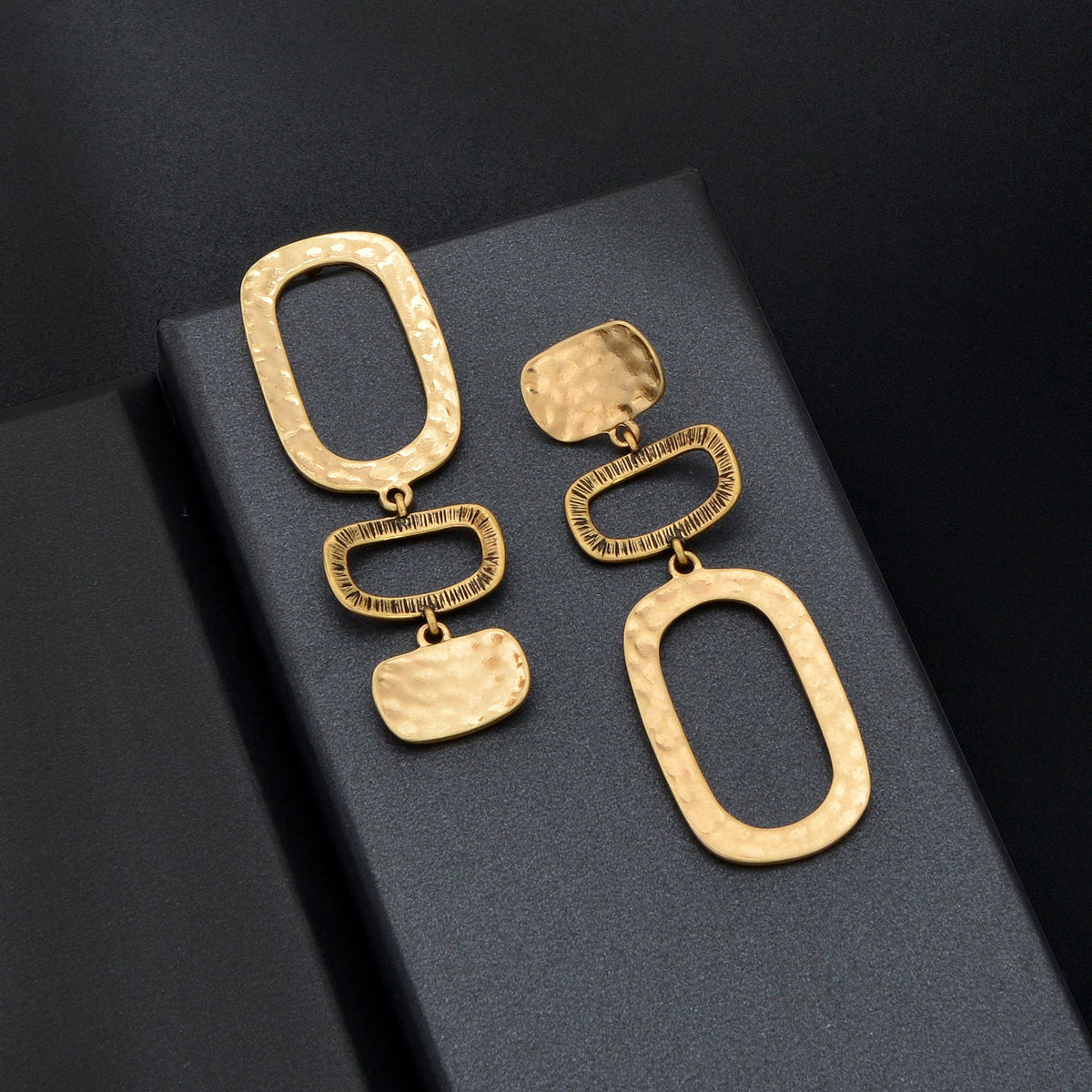 1 pair Basics Square Geometric Pendant Dangle Earrings Daily Officework Business Jewelry Accessories-3