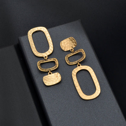 1 pair Basics Square Geometric Pendant Dangle Earrings Daily Officework Business Jewelry Accessories-3