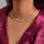 1 pc Punk Rock Style Silver Link Chain Collar Necklace Daily Music Festival Gothic Jewelry-0