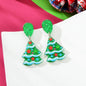 Sparkling Sequin Star Decor Christmas Tree Acrylic Dangle Earrings Jewelry-0