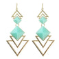 Trendy Jewellery Pink Blue Acrylic Triangle Geometric Earrings Wholesale Price-0