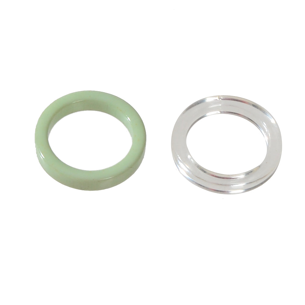2 pcs Boho Chic Green Transparent Resin Circle Finger Ring set Women Accessories-0