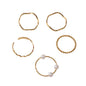 5 pcs Fashion Jewellery Pearl Decor Minimalist Finger Midi Finger Knuckle Rings-0