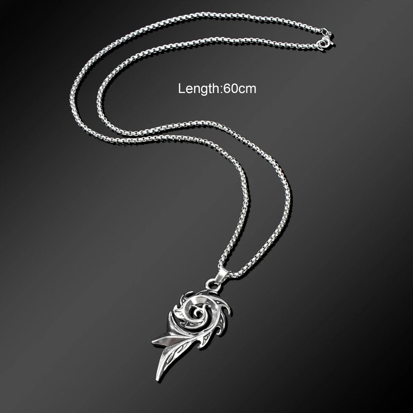 Punk Rock Men Jewellery Stainless Steel Long Chain Geometric Pendant Necklace-1
