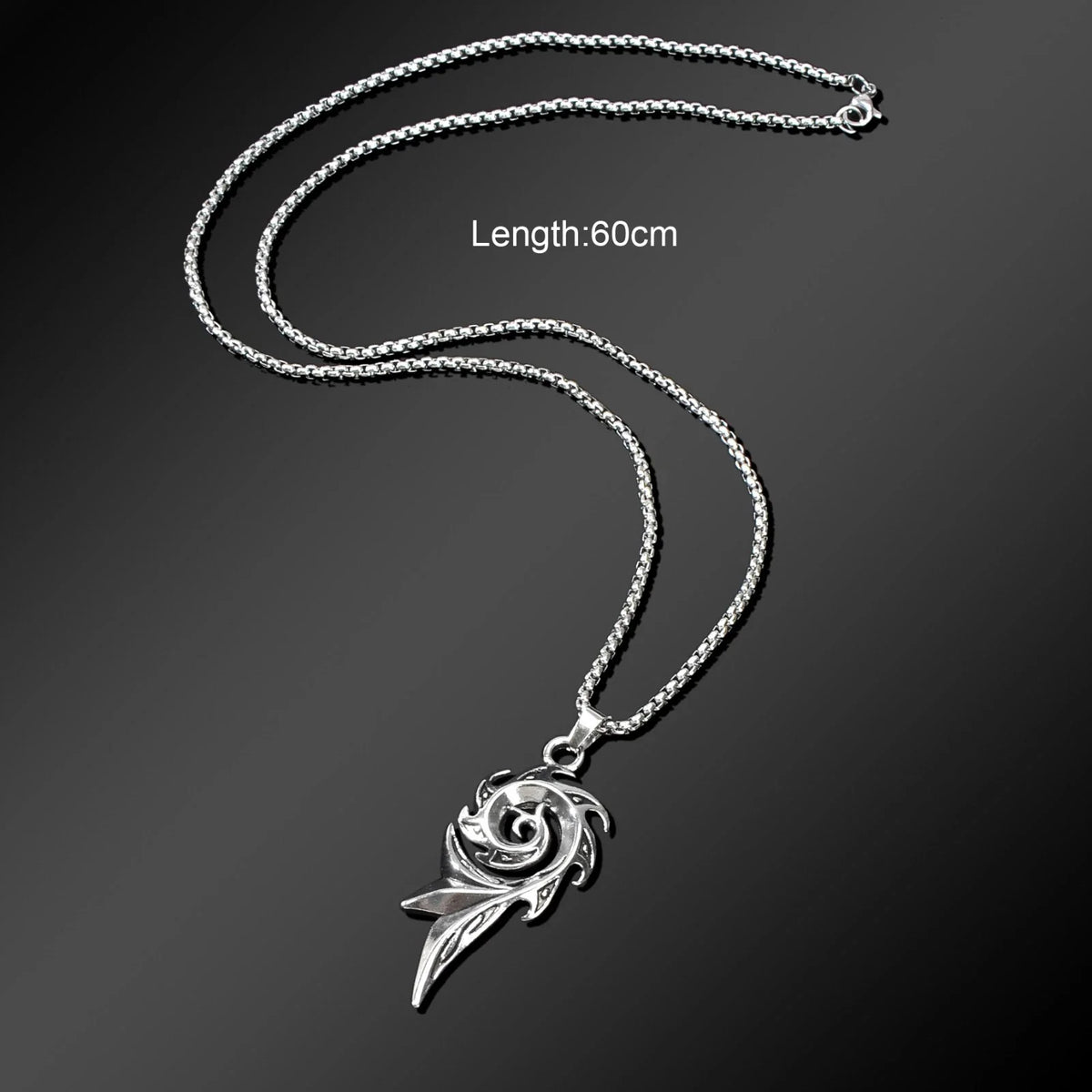 Punk Rock Men Jewellery Stainless Steel Long Chain Geometric Pendant Necklace-1