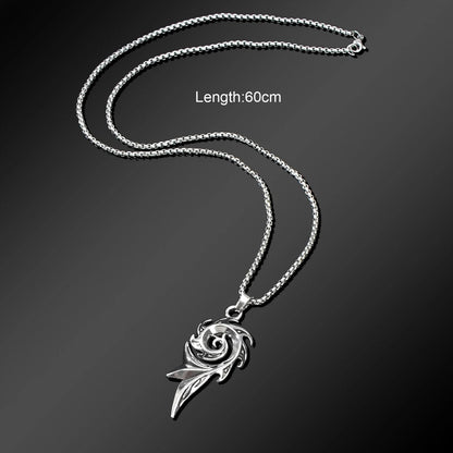 Punk Rock Men Jewellery Stainless Steel Long Chain Geometric Pendant Necklace-1
