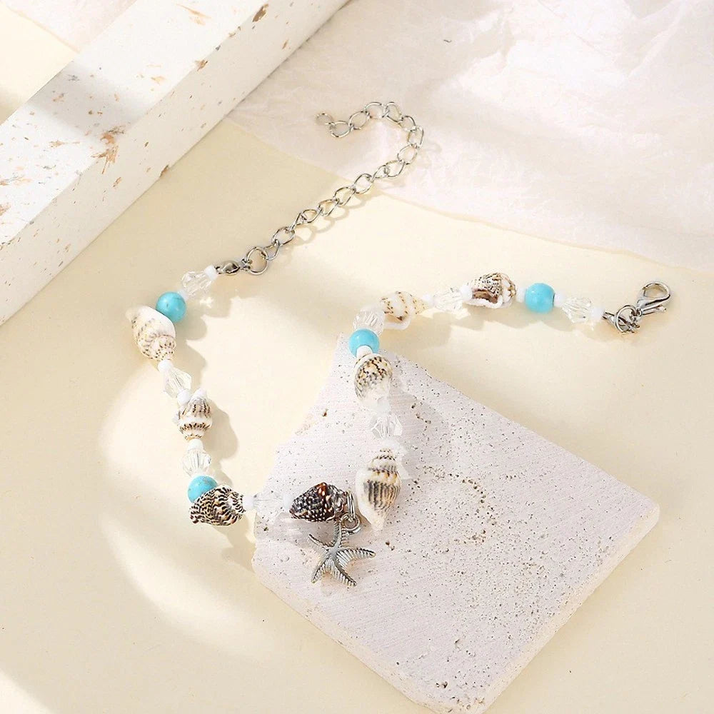 Beach Vacation Jewellery Handmade Beads Chain Starfish Charm Bohemian Bracelet-1