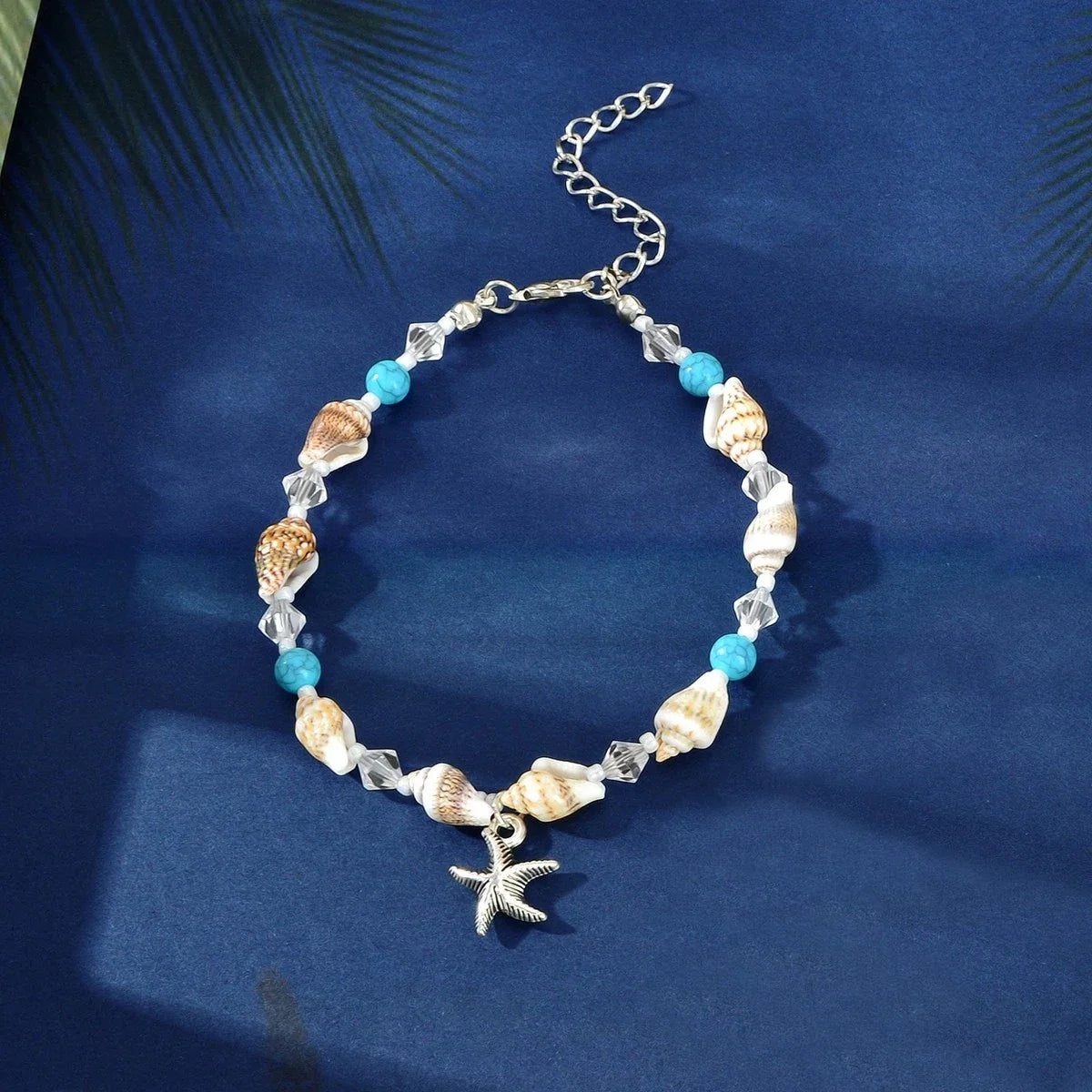 Sea Series Handmade Beaded Chain Starfish Charm Boho Chic Anklet Foot Jewellery-1