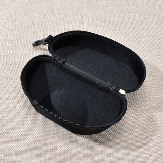 A Hard Sunglasses Case with Lock Clasp and Zipper Closure-1